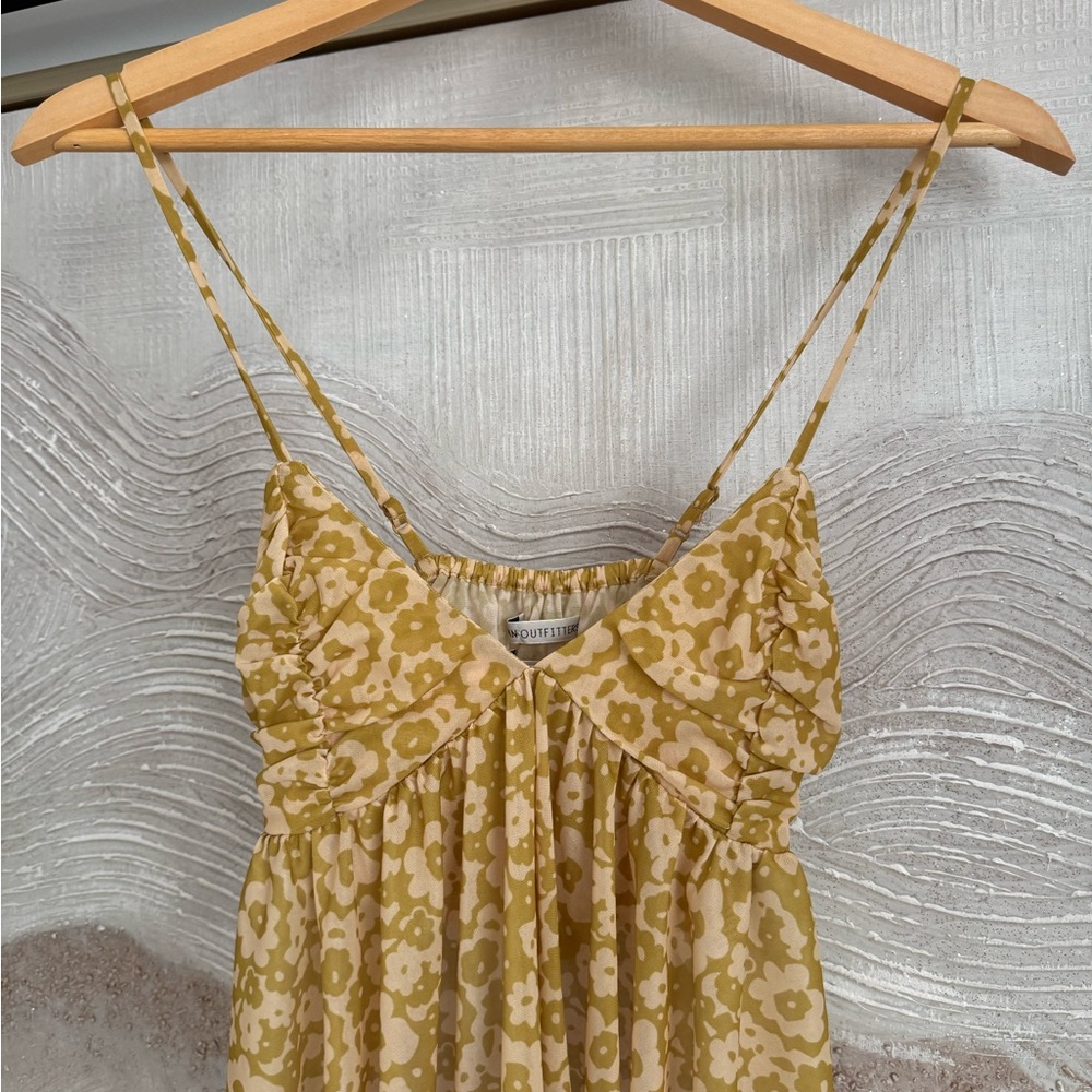 Urban Outfitters Floral Tank Top - Olive and Cream